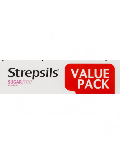 Strepsils Sugar Free Strawberry Throat Lozenges 36pk