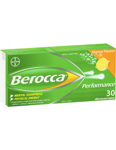 Berocca Performance Vitamins & Minerals (10 Effervescence Tablets) Tablets  with B Vitamins, Vitamin C, and Essential Minerals