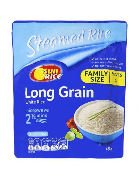 Sunrice Microwave White Long Grain Rice Cup 125g x 2 Pack