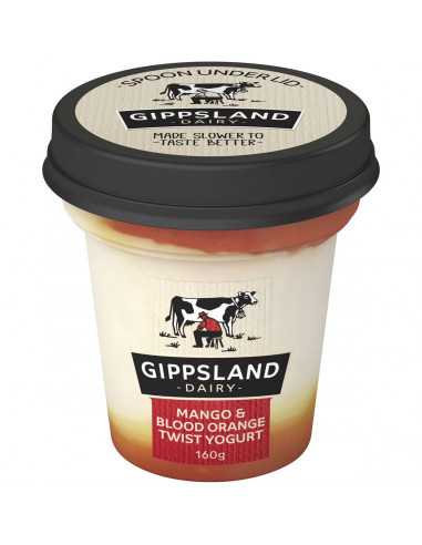 Gippsland Dairy Twist Mango & Blood Orange Yoghurt 160g