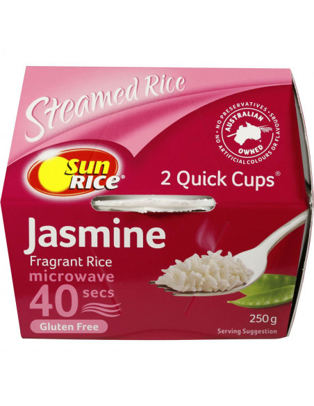 Sunrice Microwave White Long Grain Rice Cup 125g x 2 Pack