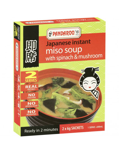 Pandaroo Japanese Instant Miso Soup Spinach 12g