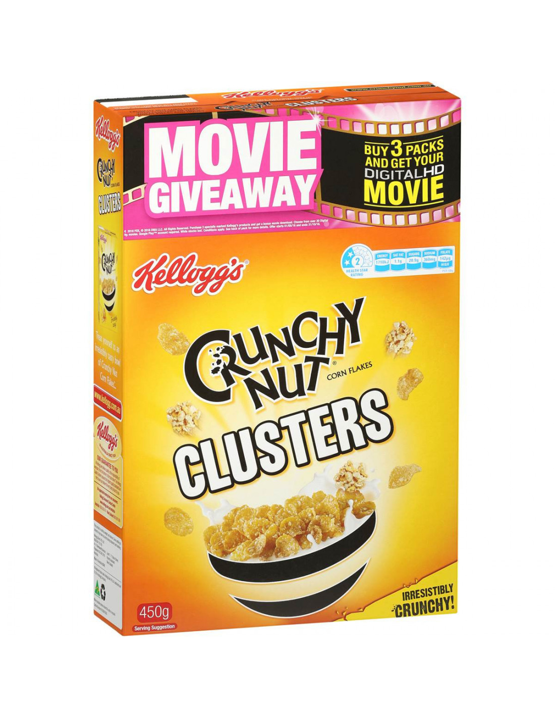 Qra : Kellogg's Crunchy Nut Clusters Honey Cereal