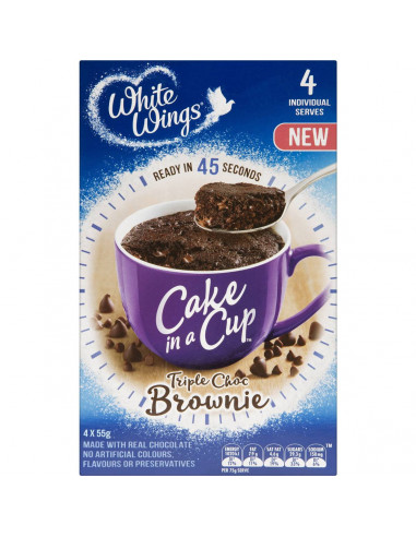 White Wings Cake In A Cup Triple Choc Brownie Premix 220G