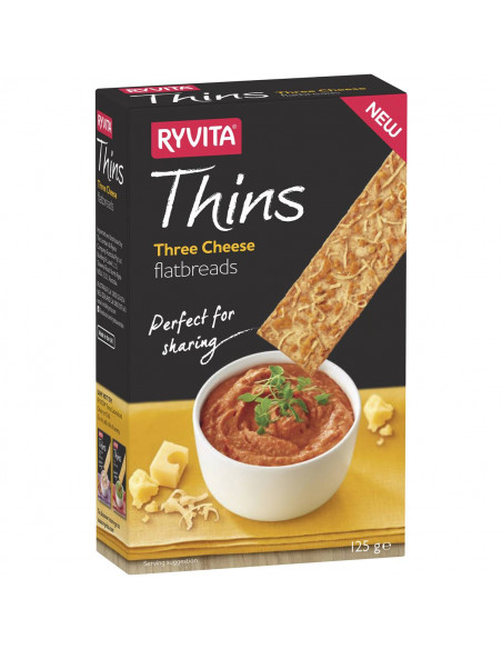 Ryvita Thins Three Cheese Flatbreads 125g | Ally's Basket - Direct ...