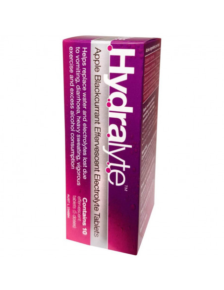 Hydralyte Effervescent Electrolyte Tablets Apple Blackcurrant 10 pa...