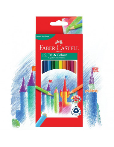 Faber-castell Coloured Pencils Tri Grip 12 pack