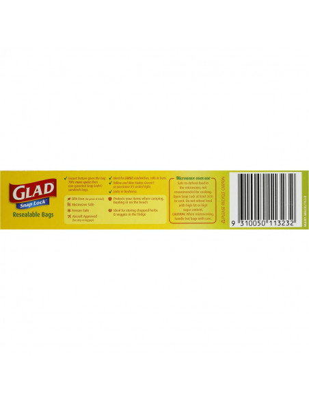 Glad SBSL30/14 Snap Lock Sandwich Bag Pack 30