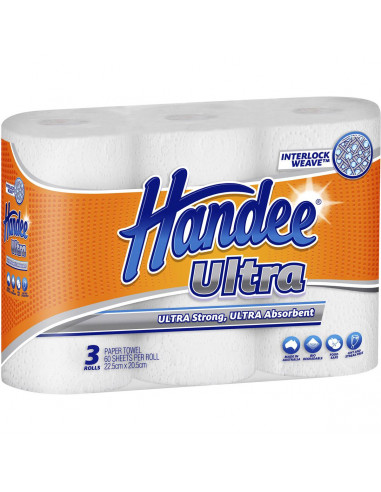 Handee Ultra Paper Towel White 3 pack