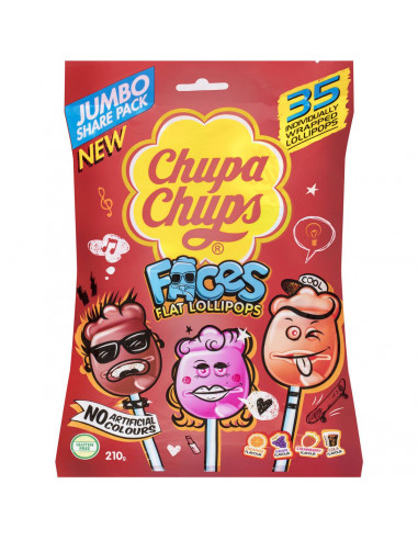Chupa Chups Faces Flat Lolipops 35 pack