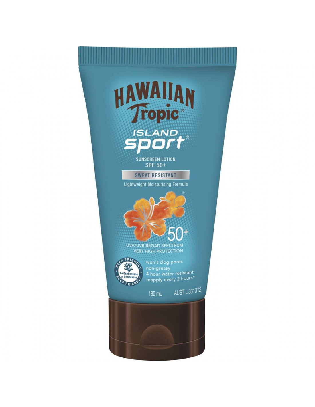 Hawaiian Tropic Island Sport Sunscreen Lotion Spf 50+ Sweat Resista