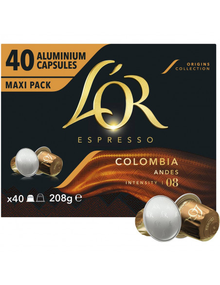 L'OR Coffee Capsules Colombia, 20 Packs of 10