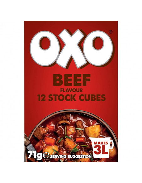 OXO beef flavoured stock cubes for making gravy Stock Photo