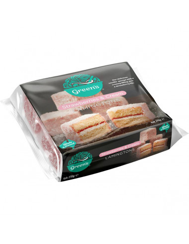 Green's Strawberries & Cream Lamingtons 4 Pack